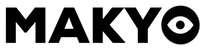 Black 'MAKYO' logo on a white background